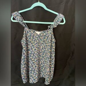 Lauren Conrad floral ruffled sleeve tank. Size S. Very roomy/flowy. Worn once